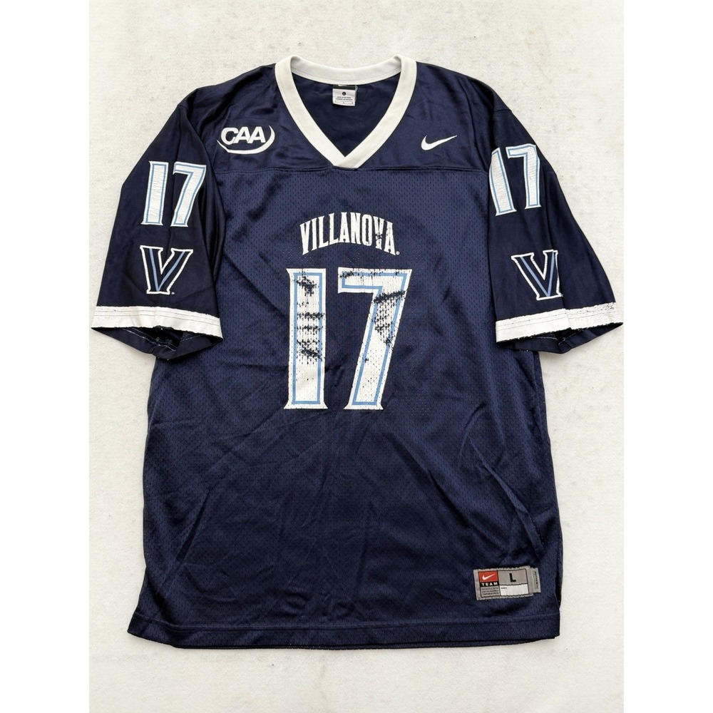 Vintage Villanova Wildcats Football Jersey Nike Sz L #17 NCAA CAA Y2K AUTHENTIC